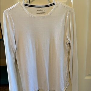 Talbots White and Black Trim Top